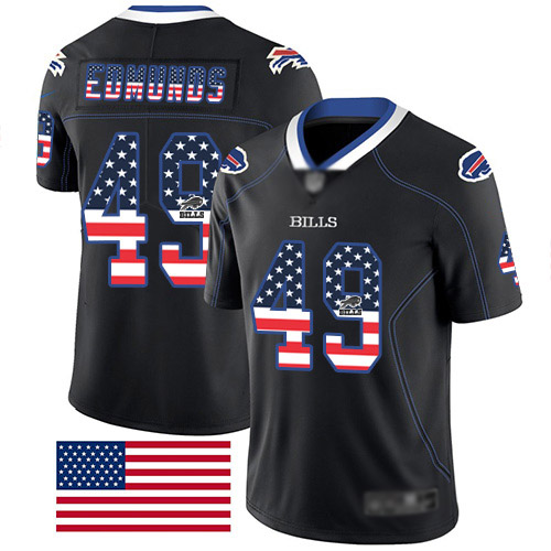 Men Buffalo Bills #49 Tremaine Edmunds Limited Black Rush USA Flag NFL Jersey